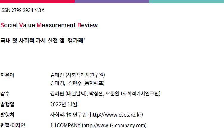 SK 사회적가치연구원 Social Value Measurement Review 제3호 공식 발간물 표지